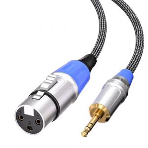 Tisino c&acirc;ble XLR Jack 3.5mm, C&acirc;ble de microphone XLR Femelle vers 3,5mm mini jack pour cam&eacute;scopes, appareils photo reflex num&eacute;riques, appareil d'enregistrement d'ordinateur, etc. - 30CM (TISINO-EU, neuf)