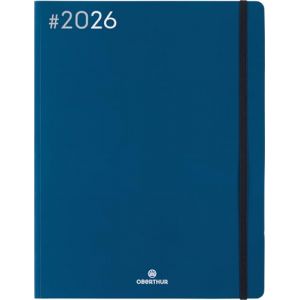 OBERTHUR - 1 Agenda Semainier 27 FLEX - Janvier 2026 à Décembre 2026 - Dimension 21 x 27 cm - Coloris Bleu Marine - 2 Langues (Papeterie Libellus, neuf)