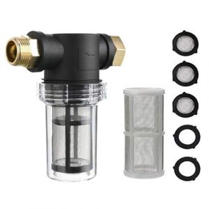 Préfiltre 3/4" pour pompes de jardin et installations d'eau domestiques, filtre de tuyau d'arrosage, filtre de pompe à eau, filtre à eau pour pipeline, filtre à eau Down Sediment, avec tamis en maille (eyebowban, neuf)