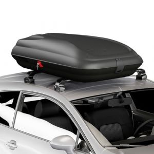 COSTWAY Coffre de Toit Voiture Imperméable 250 L, Sac de Toit Rigide avec Clés et Sangles Ouverture Côté, Sac de Rangement pour Voitures Hayon Pick-Up et SUV, Noir (FDS GmbH, neuf)