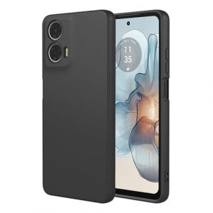ILING Coque pour Motorola Moto G24/Moto G24 Power, Simple Couleur Unie Dos Souple Silicone Liquide TPU Bumper Antichoc Housse Tr&egrave;s Mince Mat &Eacute;l&eacute;gant Femme &Eacute;tui (Noir) (Wanten, neuf)