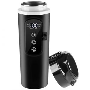 Bouilloire voiture 12V-24V 500ml, Bouilloire électrique de voyage en inox avec allume-cigare 12V pour eau chaude, café, thé, voiture, camion, camping (BOICESCU CAPITAL, neuf)