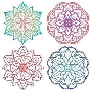 GORGECRAFT 4 Styles Mandala Fen&ecirc;tre en Verre Autocollants Fleur de Vie Autocollants en Verre Autocollant D&eacute;coratif Anti Collision Alerte S'Accrocher pour Porte Coulissante Emp&ecirc;cher L'Arr&ecirc;t (GORGECRAFT FR, neuf)