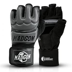 MADGON Gants de Boxe et MMA Professionnels – Gants MMA Qualité Pro - Fabrication Haute Qualité - pour Boxe, Entraînement, Sac de Frappe, Combat Libre, Grappling et Arts Martiaux - Gants Boxe (Martial Sports, neuf)