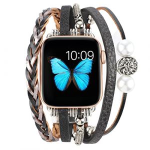 VeveXiao Compatible avec Apple Watch Series 7 Bracelet 41mm 45mm, Bracelet en Acier Inoxydable pour Femme Bracelet de Remplacement pour iWatch 40mm 44mm 38mm 42mm Série 7, SE, Série 6/5/4/3/2/1 (XiaoVeve, neuf)