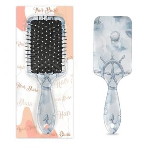 Myfsucce Brosse &agrave; cheveux pour femme - Brosse d&eacute;m&ecirc;lante avec coussin de massage avec motif nautique avec motif d'ours, brosse &agrave; cheveux lissante antistatique pour cheveux mouill&eacute;s/secs (Myfsucce, neuf)