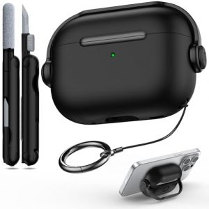 R-fun &Eacute;tui Compatible avec Apple Airpods Pro (2023/2022/2019, 2e/1re g&eacute;n&eacute;ration), c&acirc;ble USB-C/Lightning, &eacute;tui pour Casque de Musique avec verrou de s&eacute;curit&eacute; et kit de Nettoyage,Noir (Her Vision, neuf)