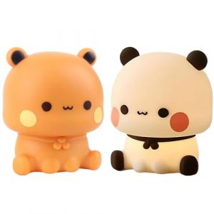 NAVESO 2Pcs Bubu Dudu Veilleuse Enfant Rechargeable, Veilleuse B&eacute;b&eacute; Maternit&eacute;, VeilleusePanda Enfant, VeilleuseTactile, Portable VeilleuseLED Rechargeable USB, Silicone Lampe Panda, 3 Luminosit&eacute; (SHIZHEN-EU, neuf)
