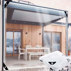 ZHJSHOU Bâche Transparente avec Oeillets 2.1x2.8m Baches Imperméables pour Exterieur,0.55mm Personnalisable Bache de Protection Pergola Terrasse,Bache de Serre pour Meubles, Camping (ZHJSHOU, neuf)