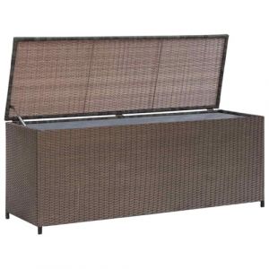 vidaXL Caisse de Stockage de Jardin Poly Rotin Marron Banc Boîte de Rangement (KOZAK VIVI XP Kft., neuf)