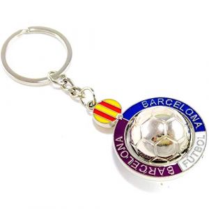 BDM Barcelone Football Porte-clés avec Le Drapeau Catalan et la Balle pour Les Hommes ou Les Femmes, Un Cadeau Original pour Les Fans de l'équipe blaugrana (BisuteriaDeModa, neuf)