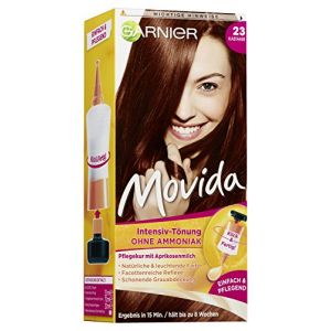 Garnier Movida Lot de 3 tubes de coloration intense Châtaignier (couleurs vives, même pour les cheveux gris, sans ammoniaque) (Happycosmetic⭐⭐⭐⭐⭐, neuf)