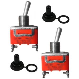 FUGLUS 2Pcs Interrupteur &agrave; Levier Marin &Eacute;tanche, Interrupteur Miniature, 12V DC 15A 2 Broches ON/OFF SPST avec Capuchon &Eacute;tanche pour Voiture, Camion, Bateau (BOOKING PRICELESS, neuf)