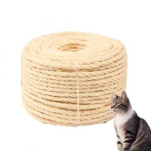 Casgee Corde en sisal pour arbre &agrave; chat - 8 mm x 100 m - Corde en sisal naturel - Corde pour arbre &agrave; chat - Corde de rechange pour arbre &agrave; chat - Corde de rechange pour arbre &agrave; chat - D&eacute;coration de (Stllidnaly, neuf)