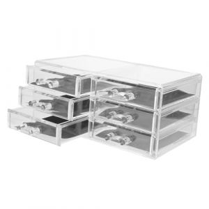 STOBAZA Bo&icirc;te Maquillage Acrylique Transparente avec Organiseur de Cosm&eacute;tiques Grand Volume Rangement Maquillage Multifonction pour Coiffeuse et Salle de Bain (Vitong, neuf)