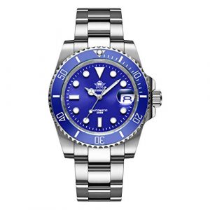 ADDIESDIVE Diver Montre Automatique pour Homme, Diver's 200 m, &eacute;tanche, Montre Lumineuse, Mouvement NH35A, Bracelet en Acier Inoxydable - Bleu (ADDIESDIVE, neuf)