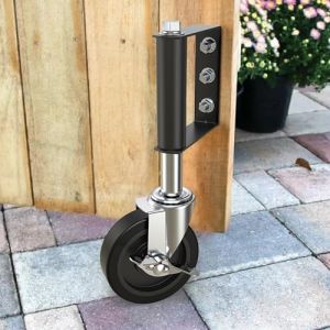 HOLKIE Roue de Portail Robuste 100mm Roulettes à Ressort Roulettes Pivotantes Roue de Portail pour Bois et Clôture Capacité 100 Kg (Noir) (GuJi Direct, neuf)