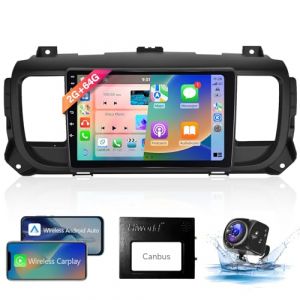 【8 Cœur 2+64G】 Hodozzy Carplay Autoradio pour Citroen Jumpy 3/Peugeot Expert/Toyota Proace, 9 Pouces Ecran Tactile Android Autoradio avec Android Auto/WiFi/GPS/RDS/FM/Bluetooth/USB/DSP (Hodozzy, neuf)