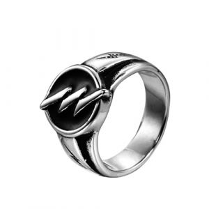 PAURO Homme Acier Inoxydable Biker Thunder Bolt Chevali&egrave;re F&ecirc;te Bague Argent Taille 54 (PAUROfashion, neuf)