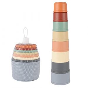 Bubuny Tasse à Empilable Bébé 8 Pièces Cubes Empilables Gobelet Empilables,Tour Empilable pour Enfants, Jouet de Bain, Gobelets de Sable, Jouet Empilable pour Bébé Construction Jeux Gigognes Jeux (tengmaodianzi, neuf)