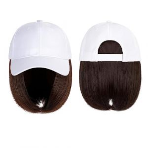 Perruque Avec Frange Chapeau Perruque Casquette de Baseball Perruque Synthétique Chapeau Avec Perruque De Cheveux Naturel Noir Perruques Naturellement Casquette Avec Perruque Chapeau Perruques Bobo Ré (fufufafabb, neuf)