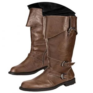 Generisch Bottines m&eacute;di&eacute;vales pour homme - Style steampunk - Pour les f&ecirc;tes costum&eacute;es - Bottes en cuir - Bottes d'&eacute;quitation courtes - Style vintage - Pour cosplay, caf&eacute;, 41 EU (RenPeng, neuf)