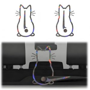 Autocollant pour Essuie-Glace de Chat 2 Pi&egrave;ces Autocollant de Chaton Amusant pour Essuie-Glace d'Essuie-Glace de Pare-Brise en Forme de Chat Essuie-Glace Voiture Autocollants Sticker couleur (ANETTEE GLOBALISS, neuf)