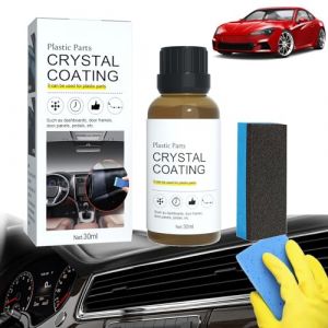 Crystal Coating Voiture Plastique R&eacute;novation Rev&ecirc;tement, 2024 Renovateur Plastique Voiture Interieur, Restaurateur Plastique, Agent De Remise &Agrave; Neuf De Placage De Voiture Avec &Eacute;ponges (1 Pi&egrave;ces) (TBLMPNE, neuf)