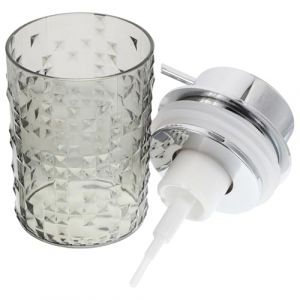 IWOWHERO Distributeur Savon Moussant Verre Ergonomique Rechargeable Flacon Mousse pour Lavage Mains Visage Corps Transparent pour Salle de Bain Cuisine (Langeriy, neuf)