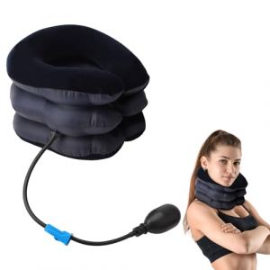 VOSSOT Dispositif de Traction Cervicale, Coussin de Nuque Gonflable Réglable, Collier Cervical Gonflable Douleur Cou pour étirer Le Cou, détendre Le Cou et Les épaules, soulager la Douleur, minerve (kaitianhongdianzi, neuf)