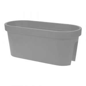 Jardini&egrave;re ovale pour balcon - 60 cm - Gris - En plastique - &Agrave; suspendre - Pot de fleurs de jardin &agrave; suspendre (Special-trends, neuf)
