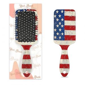 Mexpekil Brosse &agrave; cheveux de massage pour homme et femme - Brosse d&eacute;m&ecirc;lante pour cheveux humides ou secs - Peignes &agrave; coussin d'air doux (drapeau des &Eacute;tats-Unis) (HSYOYO, neuf)
