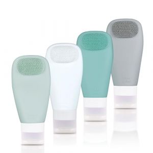 AwA HoDoMi Lot de 4 trousses de toilette de voyage – Approuvé par la TSA – Bouteilles de voyage anti-fuite rechargeables pour articles de toilette | Conteneurs de voyage essentiels avec trousse de (BC BROTHERS FR, neuf)