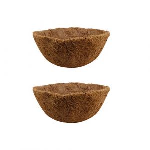 Hapeisy Lot de 2 pots de fleurs &eacute;pais en noix de coco, pot de fleurs mural en demi-cercle en fibre de coco pour panier &agrave; suspendre, pour le jardinage &agrave; la maison (diam&egrave;tre d'ouverture de 40,6 cm) (yanzifeizoule, neuf)