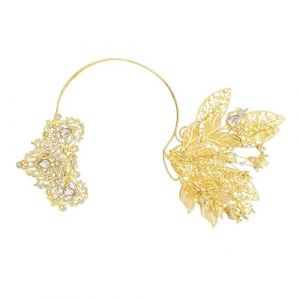 Serre-tête à fleurs et feuilles pour mariée - Élégant serre-tête de vigne - Pour mariage - Pour cérémonie (;intao, neuf)