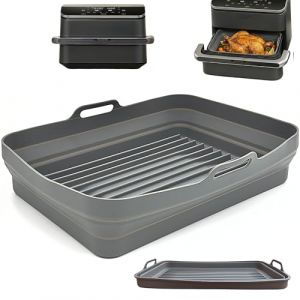 Moljaus Moule en Silicone pour air Fryer 35 x 22 x 7 cm Pliable &ndash; Compatible avec Cosori Twinfry 10L &ndash; Accessoire pour friteuse &agrave; air, Plateau et r&eacute;cipient en Silicone rectangulaire sans BPA. (DigitalGoodsES, neuf)