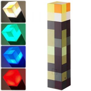 Vmxlso Lampe Murale en Forme de Torche, 4 Couleurs, 28cm Lampe Torche Rechargeable par USB, Veilleuse LED Cadeau pour Enfant Salle de Jeu, Chambre (DongGuanShi MingYinDianZi ShangWuYouXianGongSi, neuf)