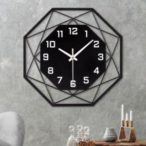VIVILINEN Horloge Murale en M&eacute;tal 58cm Grande Horloge Murale Silencieuse sans Tic-Tac Pendule Murale Style Vintage pour Salon Chambre Cuisine Bureau (Adonauss, neuf)