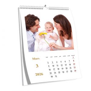 KALVOS Calendrier photo fran&ccedil;ais 2026, calendrier mural A3 et A4, calendrier annuel &agrave; personnaliser, calendrier mensuel, cadeau parfait, calendrier de bricolage, calendrier 2026 (Kalvos, neuf)
