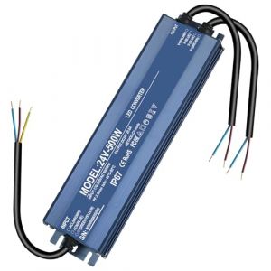 alimentation 24v 20.8A, Transformateur 220V 24V 500W, led driver 24v étanche IP67, Transfo AC à DC, convertisseur 220v 24v, pour CCTV MR16 G4 MR11 GU5.3 Ampoule et Bande Lumineuse LED, Non Dimmable (CYHQ-EU, neuf)