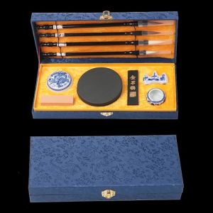 WDEC 10 Pcs Pinceaux Chinois Poils de Chèvre pour La Calligraphie et La Peinture Set, Chinoise, Débutant et Peinture Kanji Japonais, de Calligraphie Chinoise, Aquarelle, Peinture de Paysage à L'encre (WDEC, neuf)