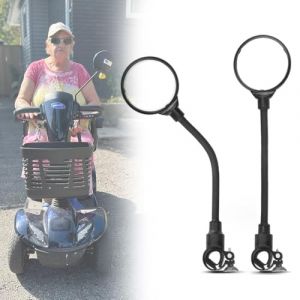 R&eacute;troviseur de scooter &eacute;lectrique - 360 &deg; rotation grand angle r&eacute;troviseur pour scooter de mobilit&eacute; Senior et assistance en fauteuil roulant, 2pcs (圣邦实业, neuf)