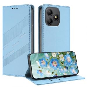 TAUYN Housse Folio en Cuir pour Blackview Wave 9C, Premium PU/TPU Cuir Portefeuille Etui Housse, avec Fentes pour Cartes, Fermeture Magn&eacute;tique, Antichoc Flip Case Cover. Bleu Clair (Kuaigu, neuf)