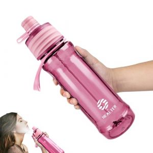 Healter 950ml Gourde Brumisateur eau Visage Brumisateur Rechargeable Bouteille Sport pour Hydratation en Extérieur outeille d'eau de Cyclisme étanche pour Fitness et Sports(Rose) (RockBone, neuf)