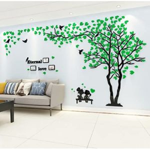 Stickers Muraux Arbre Cadre de Photo Stickers 3D DIY Mural Autocollants Arts Décoration de la Maison pour Chambre, Salle, Garderie, Cadeau (Vert Droite,M-250 * 130cm) (guangmu, neuf)