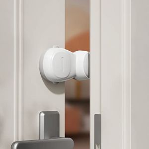 SAFELON 4+2 Pi&egrave;ces Butoir de porte automatique pour b&eacute;b&eacute;, prot&egrave;ge-doigts automatiques pour enfants, but&eacute;e de porte automatique anti-pincement, facile &agrave; installer et &agrave; utiliser (Blanc) (WOKEFUN, neuf)
