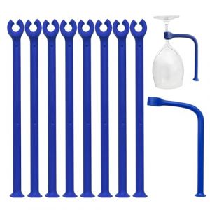 YouU Verre Support pour Lave-Vaisselle – Silicone Verre à vin Support au Lave-Vaisselle – Nettoyer sans Danger Marasmius Verres sans Polissage (Bleu/8 pièces) (YouU Direct, neuf)