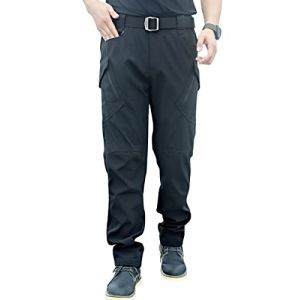 Onsoyours Pantalon Cargo Homme Multipoches Zippé Mince Combat de Travail Imperméable Militaire Tactique pour Casual Activités en Plein Air D Noir M (Dear Shall Good Inc., neuf)
