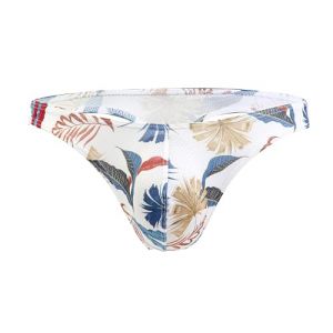 Maiclaice Homme élasthanne Tanga Y Back Taille Basse Premium Vintage Bain Bikini Pouch Slip Mini sous-vêtement Blanc X-Large (Maiclaice, neuf)
