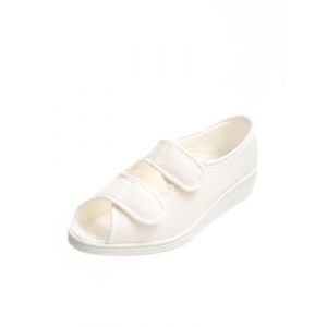 Afibel - Sandales Largeur Confort Bout Ouvert Chaussures Blanc Coton (Afibel, neuf)